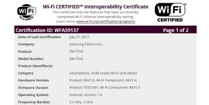 sm t550 wifi