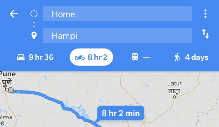 Google Haritalardaki Motosiklet modu Hindistanda bircok kiside gorunuyor