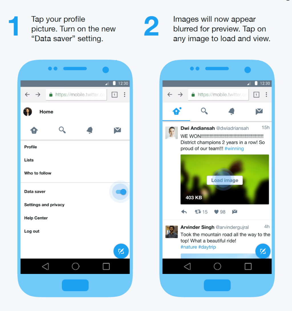 twitter lite data saver mode 1