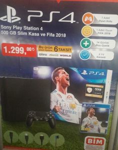 bim fifa 18 oyunuyla birlikte playstation 4 slim satacak