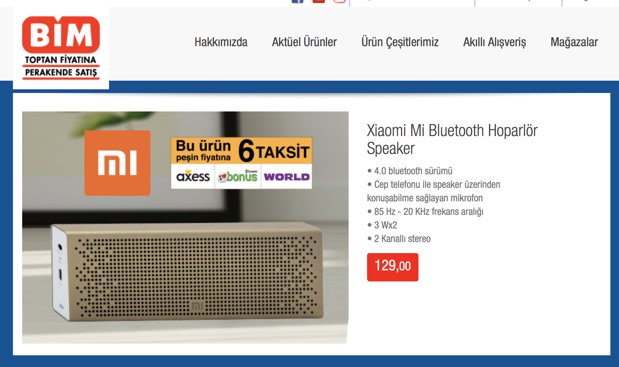 BİM’den Yeni Kampanya: Xiaomi Mi Bluetooth Hoparlör!