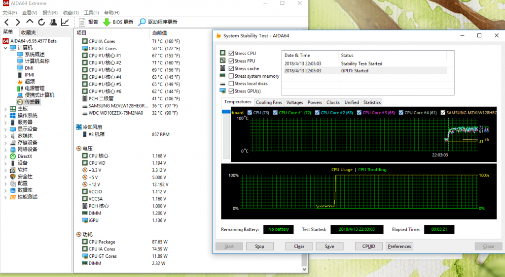 Intel Core i7 8086K Thermals