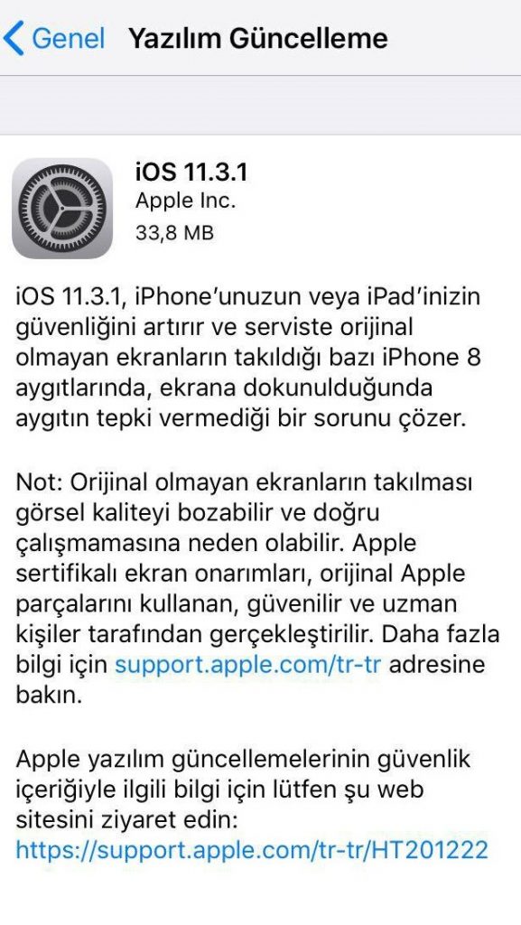 ios 11 3 1 guncelleme