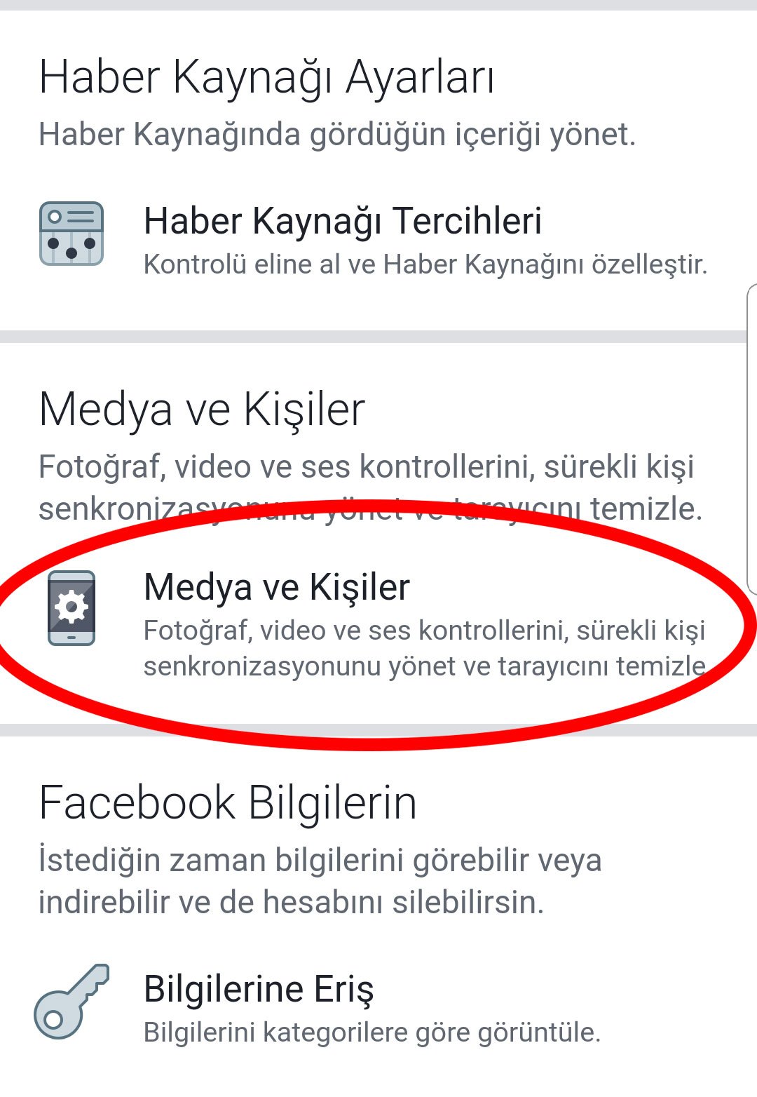 facebook otomatik video oynatmayı kapatma