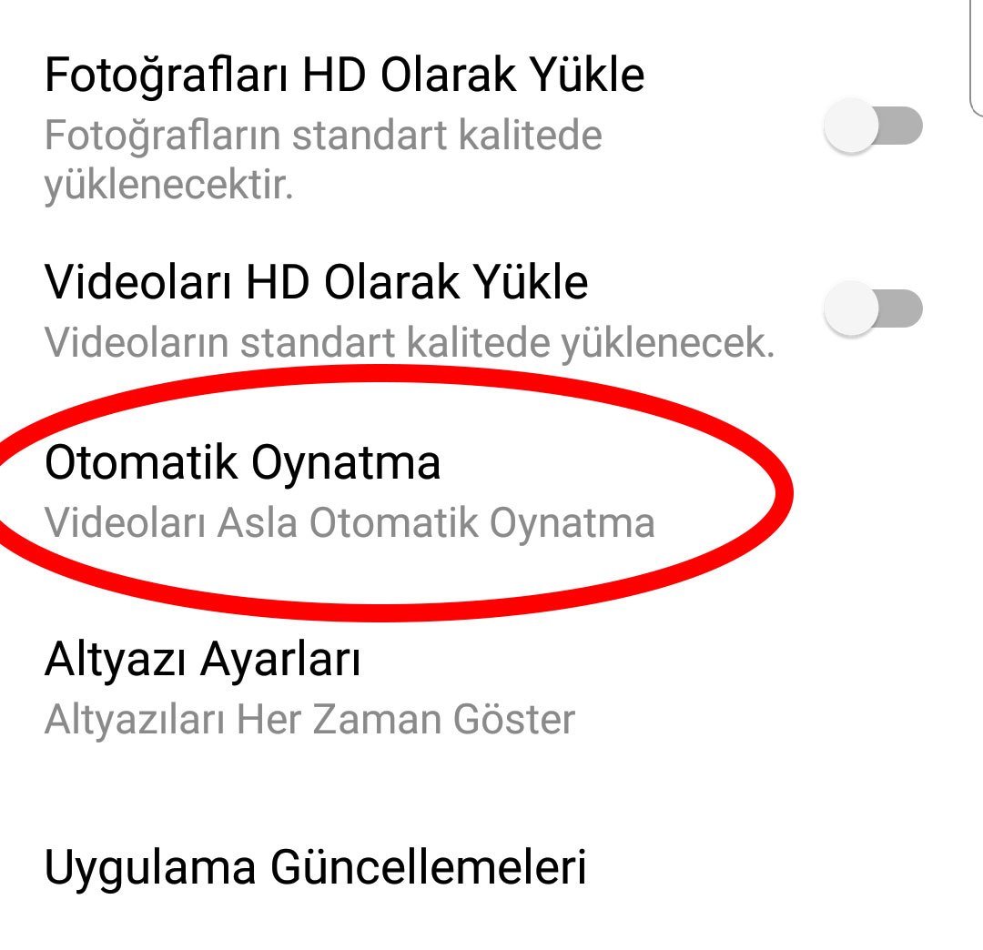 facebook otomatik video oynatmayı kapatma