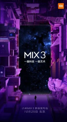 Xiaomi Mi Mix3 Lansman
