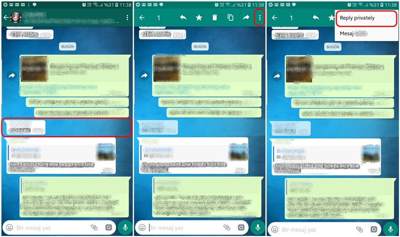 WhatsApp Özel yanıtlama