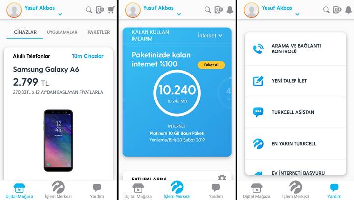 Turkcell uygulamasi degisti Artik Dijital operator