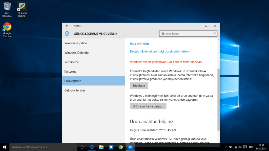 Windowsu etkinlestir yazisini kaldirmak2