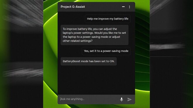 Nvidia: “Project G-Assist artık dizüstü ayarlarını da kontrol edebiliyor.” 91 G Assist 660x371 1