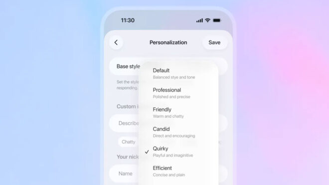 OpenAI, GPT-5.1 model ailesini duyurdu 91 Personality Presets 660x371 1